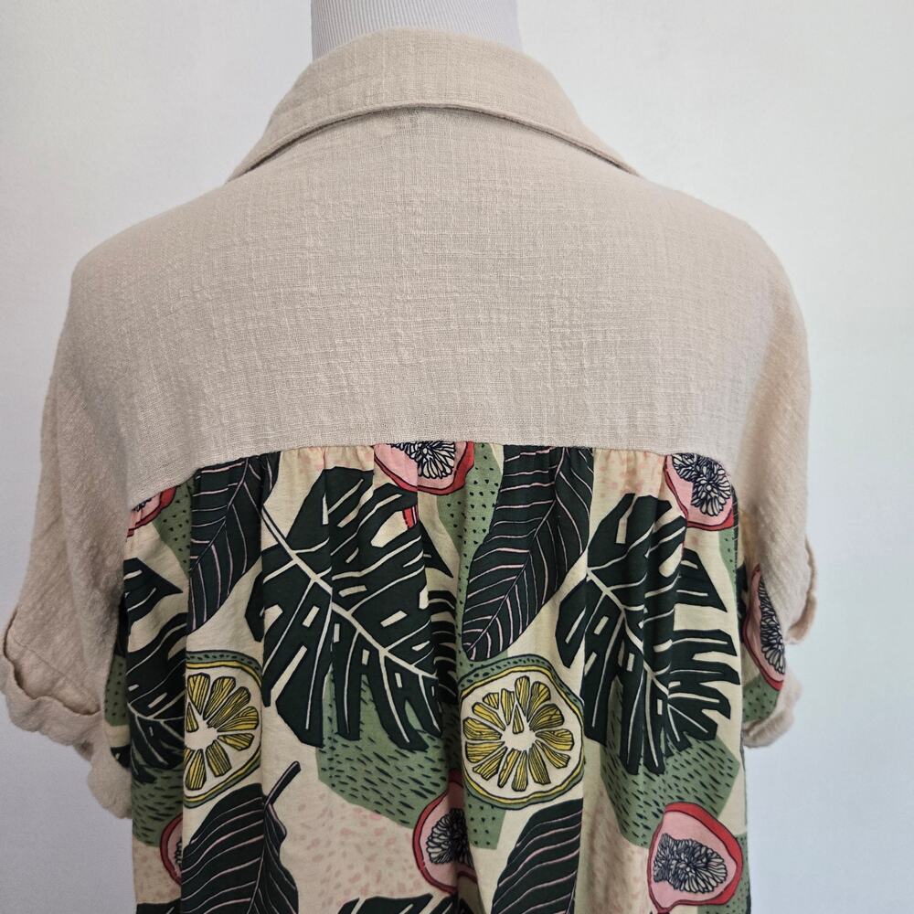 Umgee+ Women Lagenlook Cotton Tunic Coastal Lightweight Fruit Print Tropical XL - Picture 7 of 12